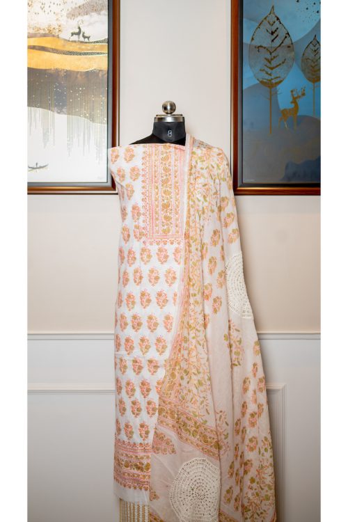 Serene Blossom – Pure Cotton Ethereal Suit