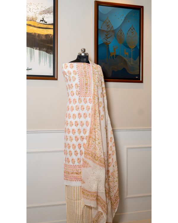 Serene Blossom – Pure Cotton Ethereal Suit - Image 4