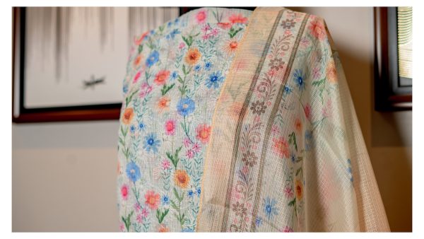 Celestial Bloom – Digital Kota Cotton Ensemble - Image 2