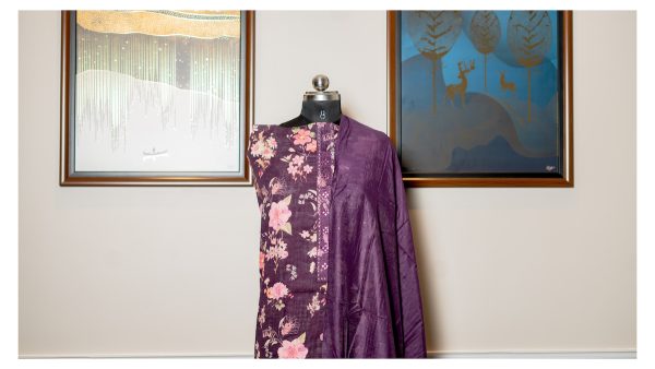 Violet Vibgyor – Floral Luxe Linen Ensemble - Image 2