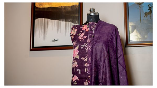 Violet Vibgyor – Floral Luxe Linen Ensemble - Image 4