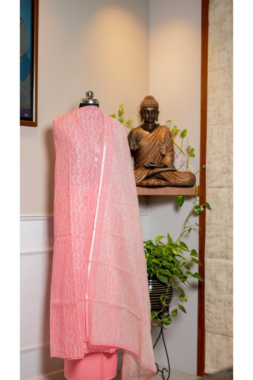 Elegant Linen Fusion Duptta