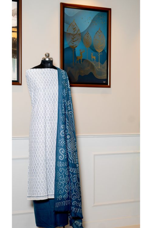 Azure Moonglow – Chikankari & Cotton Fusion