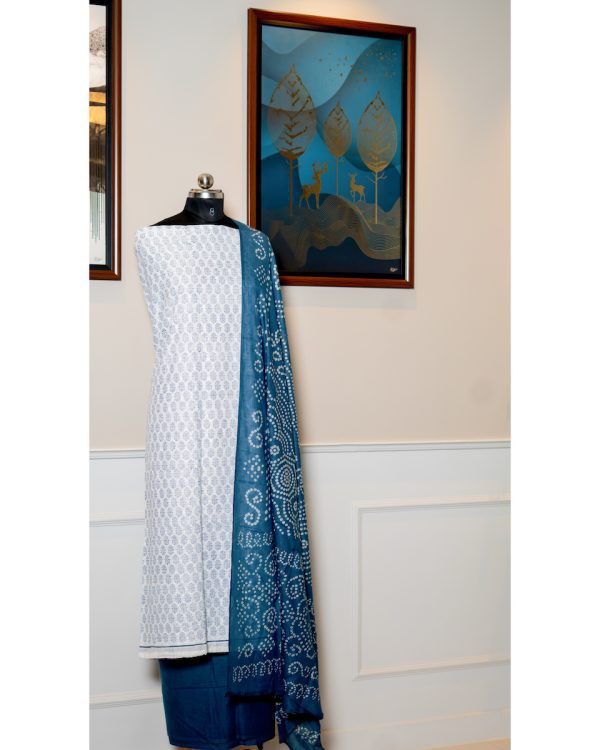 Azure Moonglow – Chikankari & Cotton Fusion