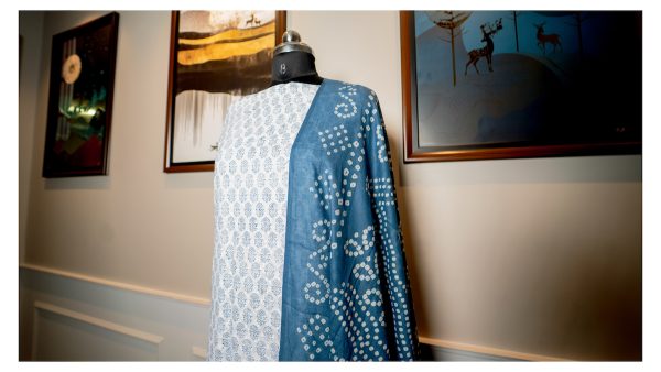 Azure Moonglow – Chikankari & Cotton Fusion - Image 5