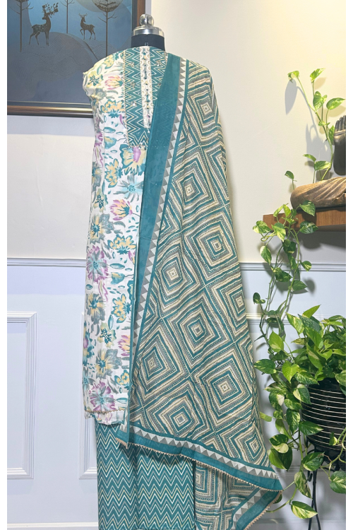 Serene Mosaic – Pure Cotton Churidaar Suit