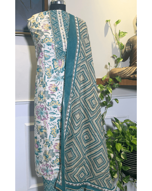 Serene Mosaic – Pure Cotton Churidaar Suit - Image 2