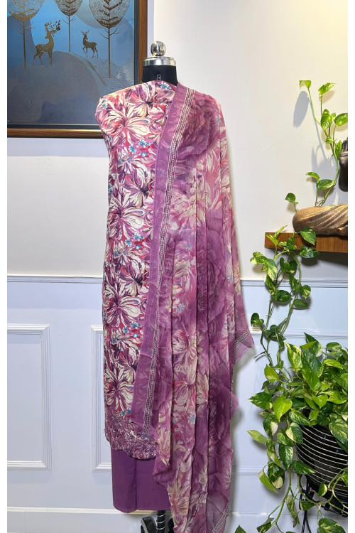 Mystic Orchid – Digital Slub Cotton Elegance